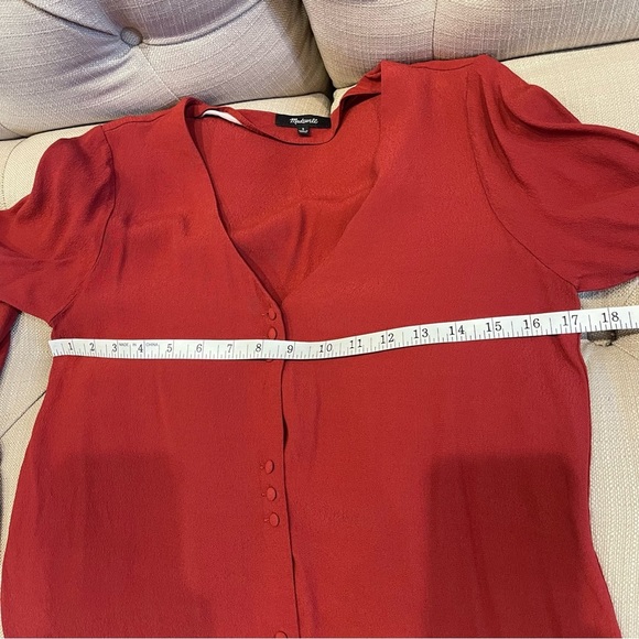 MADEWELL Size S Brick Red Shirt Dress - Picture 8 of 8